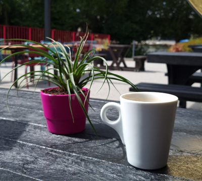 Outdoor space with coffee